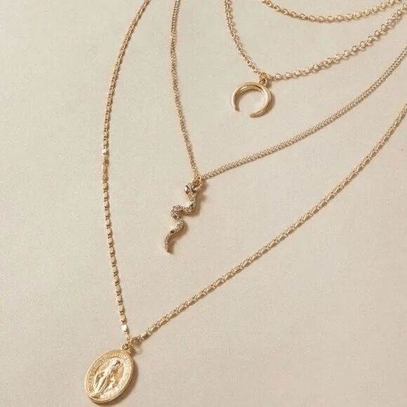 2/$21 Ladies Layered Trendy Necklace - Picture 1 of 5